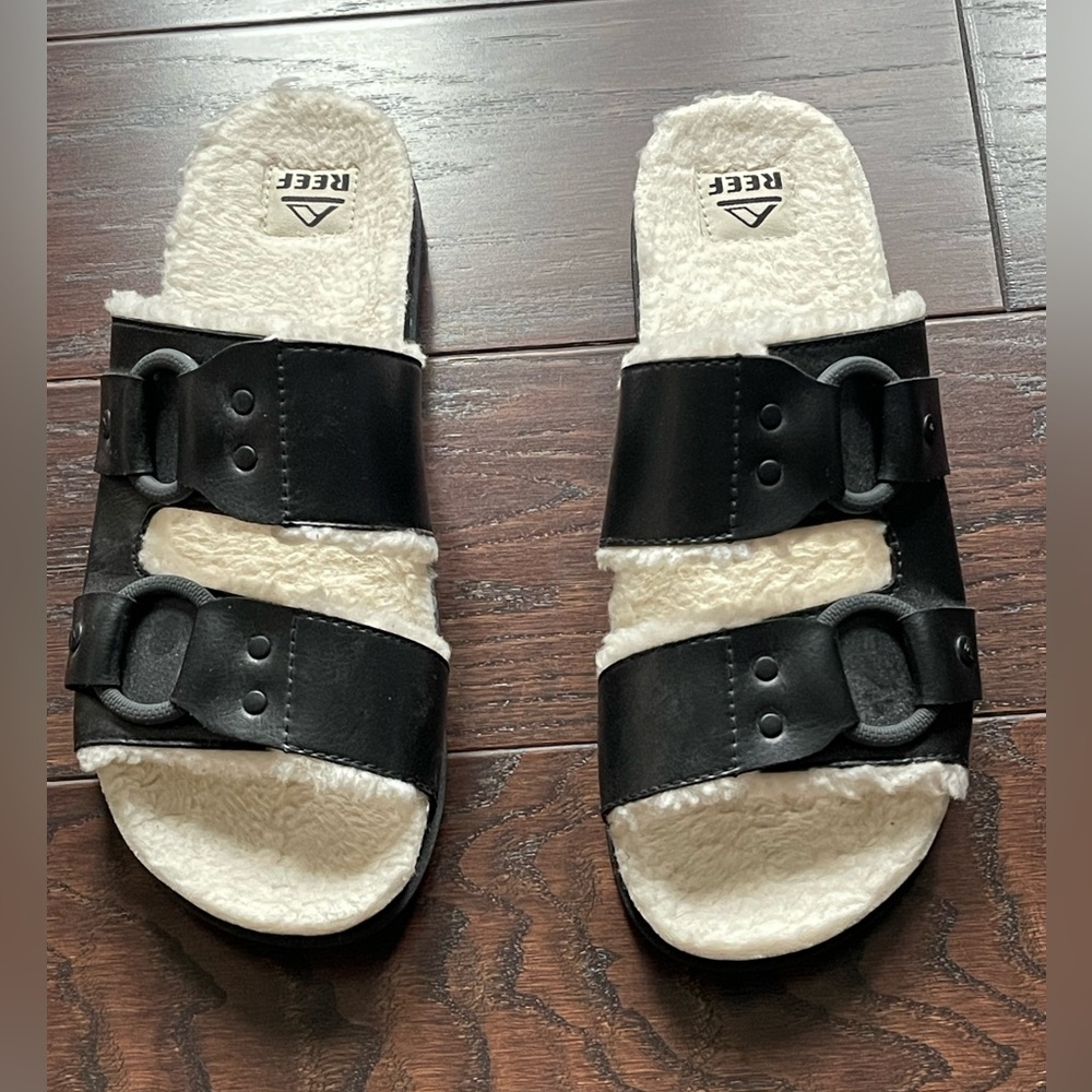Reef Beach Bum Vista Slide Furry Sandel Women Size 8 - Picture 1 of 5